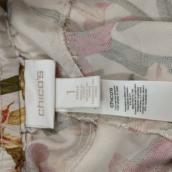 Chico's Floral Print Ankle Pants Size 1 - Picture 5 of 6